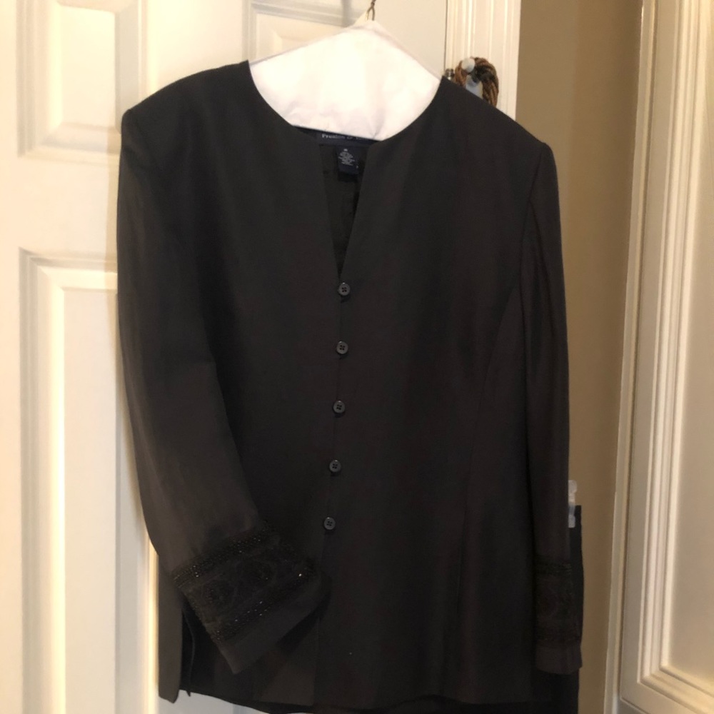 Preston & York Black Linen Suit